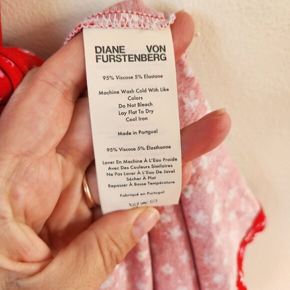 Diane Von Furstenberg Red Jasmine Floral Wrap Dress Size Medium - Picture 5 of 7